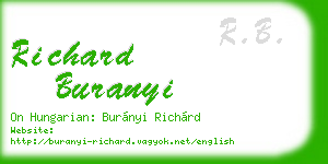 richard buranyi business card