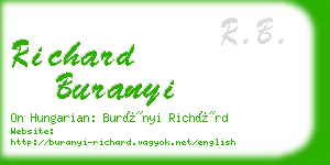 richard buranyi business card